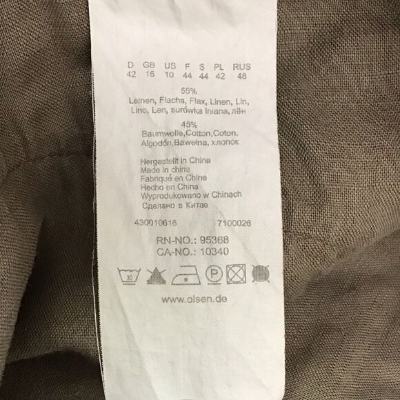 OLSEN Europe Anna linen blend pedal pusher pants crop wedge size 10 wide legs - Picture 7 of 11